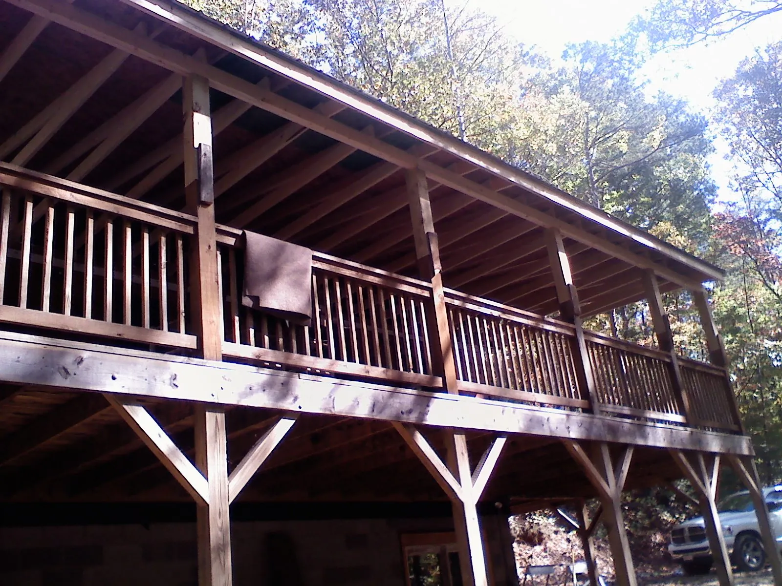 Timber framing under a new elevated porch and deck — Roof Leak Repair in Greenbush by Roofing Brothers